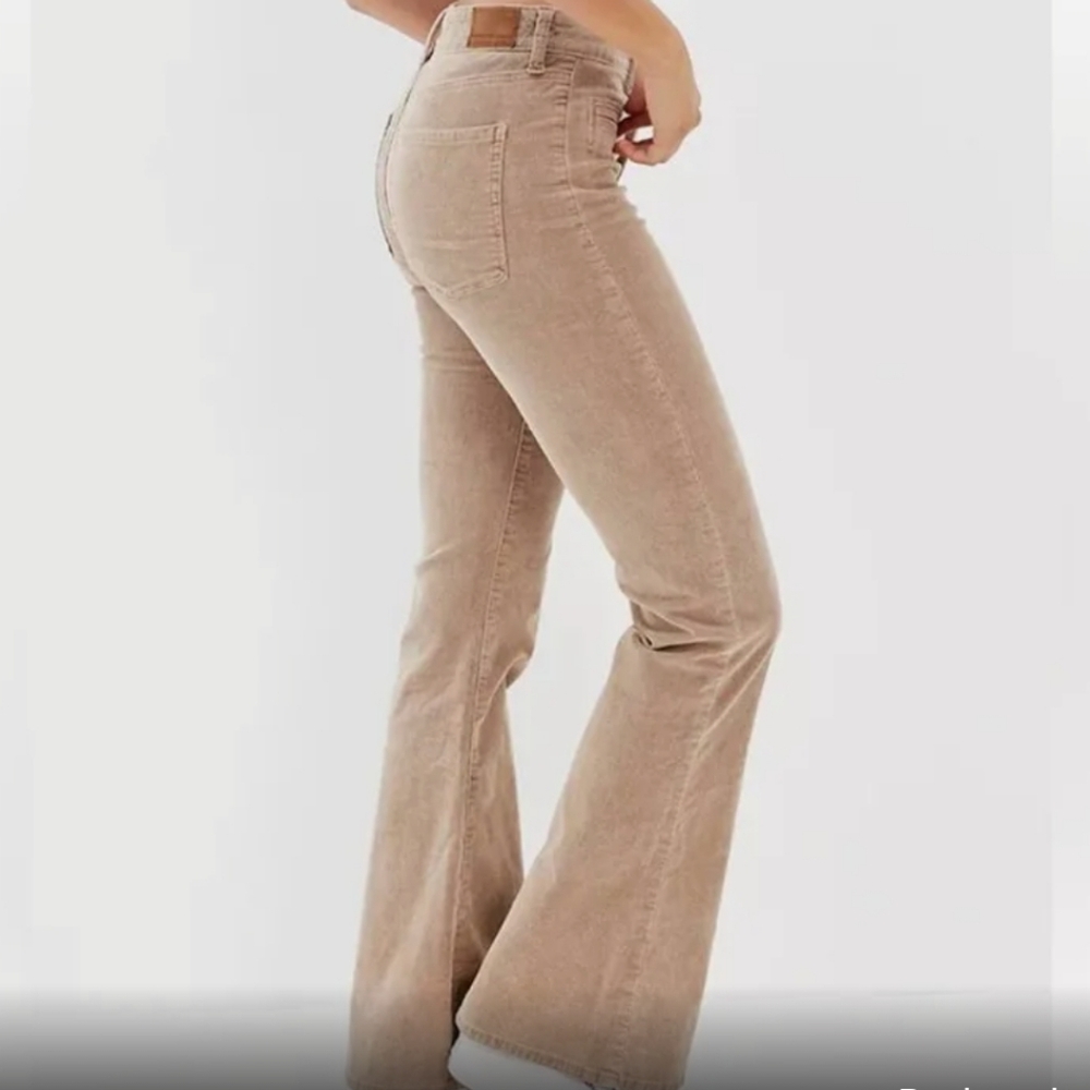 American Eagle Outfitters Beige Boot Cut Corduroy Pants
